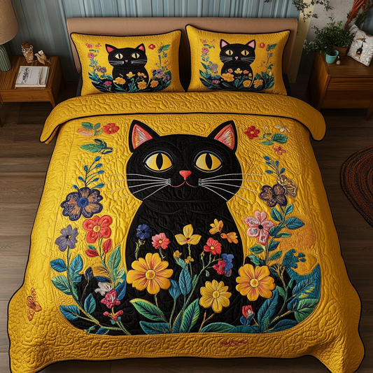 Mystic Cat 3-Piece Quilted Bedding Set NCU0VL2212
