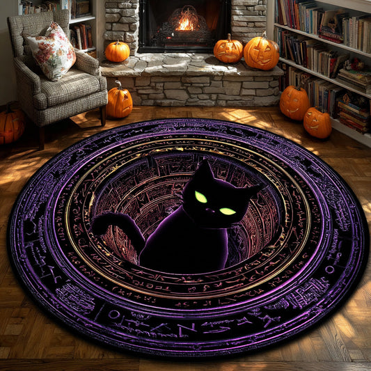Mystic Cat Quilted Round Mat NCU0VL2912