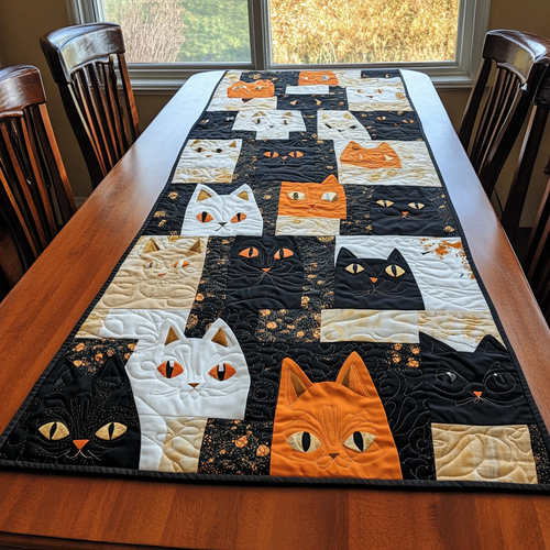 Mystic Cat Quilted Table Runner NCU0DK9053