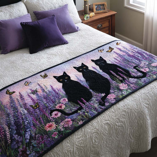 Mystic Cats Quilted Bed Runner NCU0NT9939