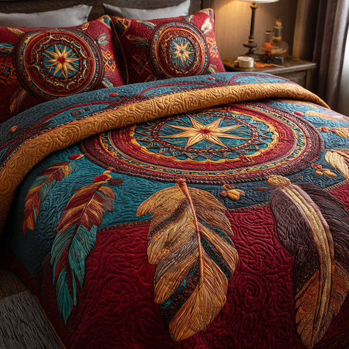 Mystic Circle 3-Piece Quilted Bedding Set NCU0DK11911