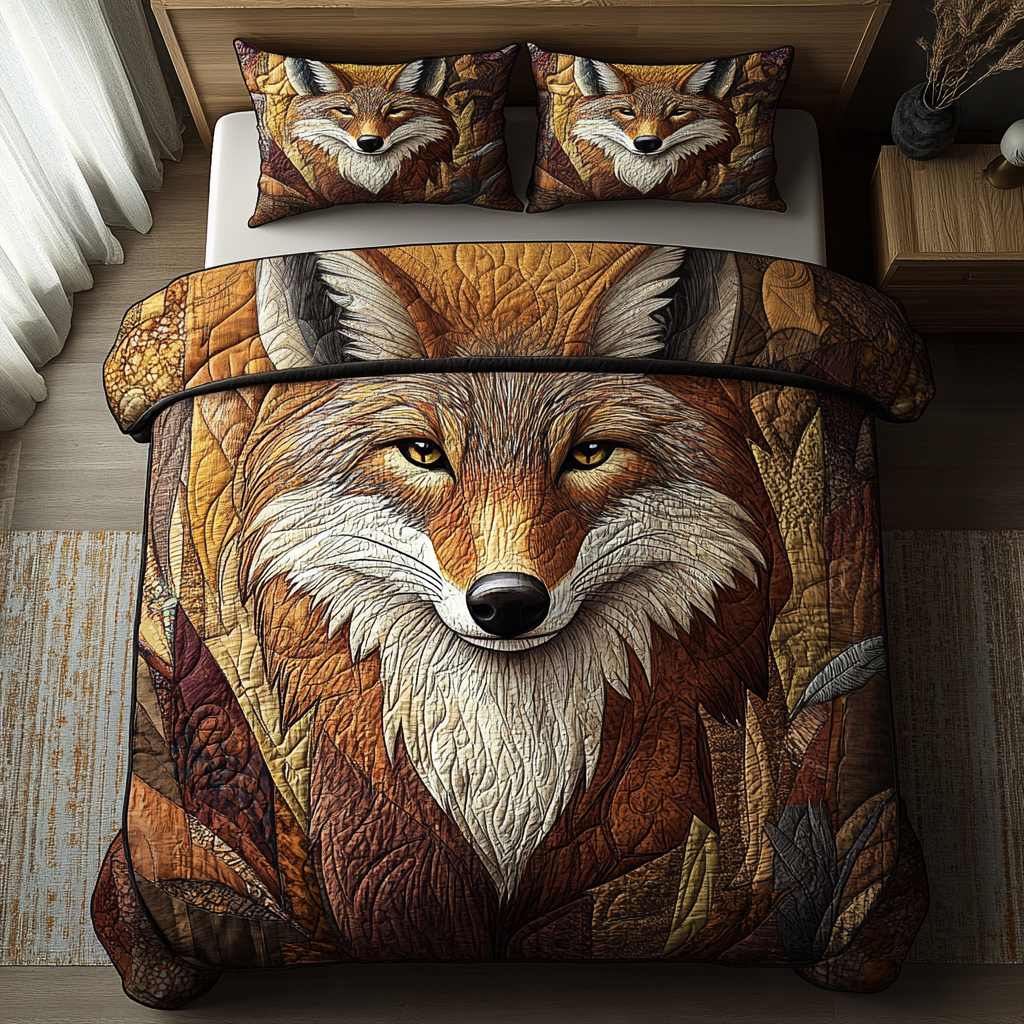 Mystic Coyote 3-Piece Quilted Bedding Set NCU0DV3387