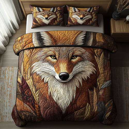 Mystic Coyote 3-Piece Quilted Bedding Set NCU0DV3387