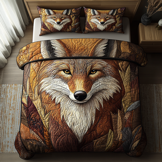 Mystic Coyote 3-Piece Quilted Bedding Set NCU0DV3387