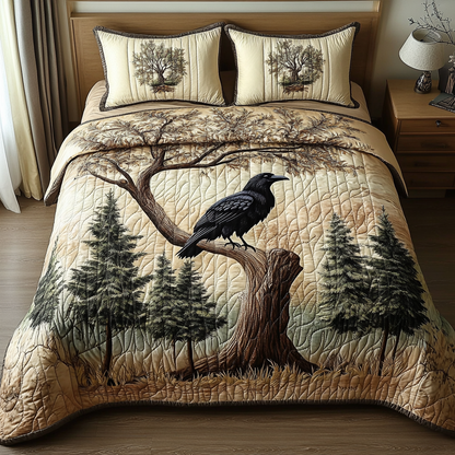Mystic Crow 3-Piece Quilted Bedding Set NCU0VH2056