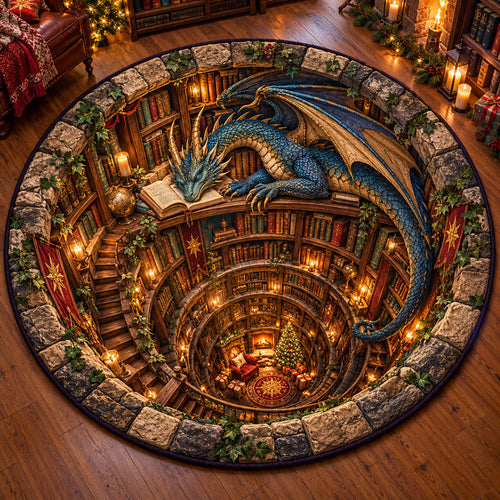 Mystic Dragon Book Vortex Quilted Round Mat NCU0PT12174