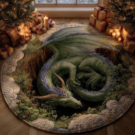 Mystic Dragon Descent Quilted Round Mat NCU0DV8623