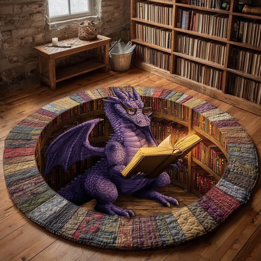 Mystic Dragon Reader Quilted Round Mat NCU0HH1863
