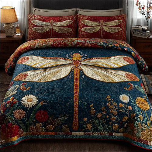 Mystic Dragonfly 3-Piece Quilted Bedding Set NCU0DK11067