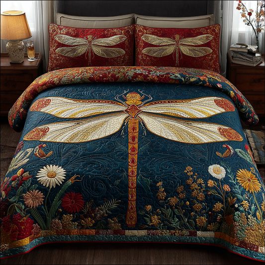 Mystic Dragonfly 3-Piece Quilted Bedding Set NCU0DK11067