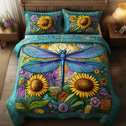 Mystic Dragonfly 3-Piece Quilted Bedding Set NCU0DK7379
