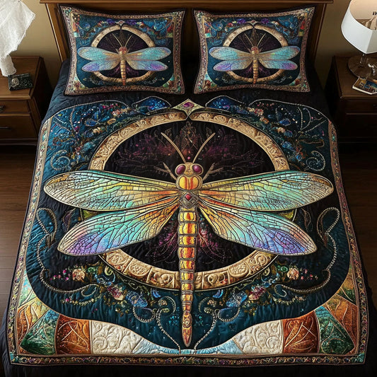 Mystic Dragonfly 3-Piece Quilted Bedding Set NCU0NT3495