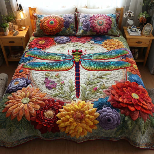 Mystic Dragonfly Dream 3-Piece Quilted Bedding Set NCU0TD014