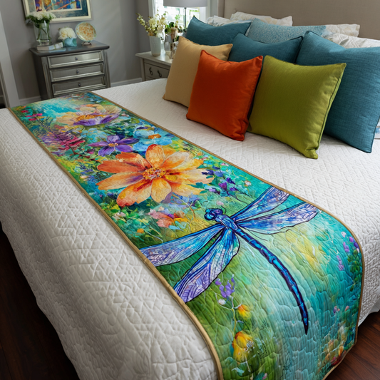 Mystic Dragonfly Quilted Bed Runner NCU0DK8848