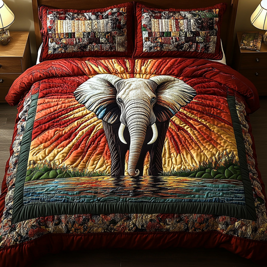 Mystic Elephant 3-Piece Quilted Bedding Set NCU0DK4200