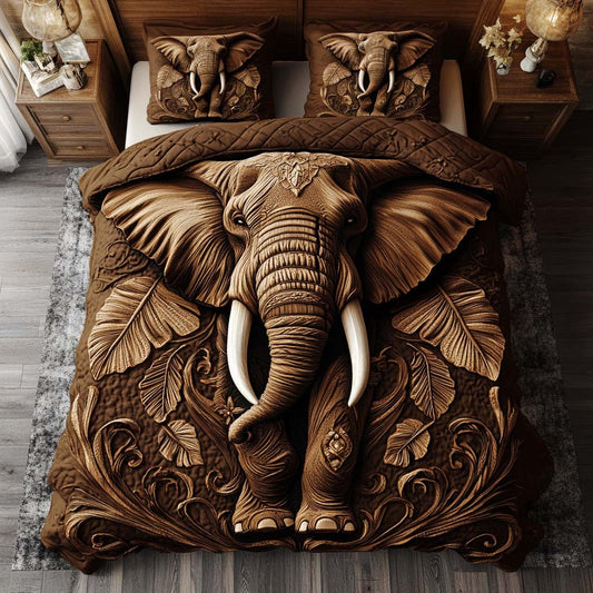 Mystic Elephant 3-Piece Quilted Bedding Set NCU0NT8139