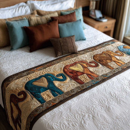 Mystic Elephant Quilted Bed Runner NCU0NT8636