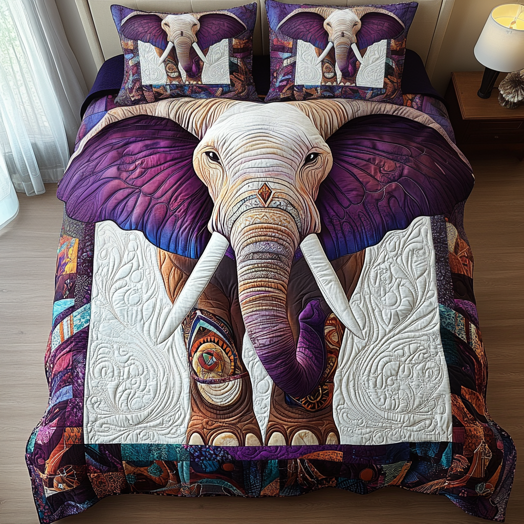 Mystic Elephant Quilted Bedding Set NCU0DV2428