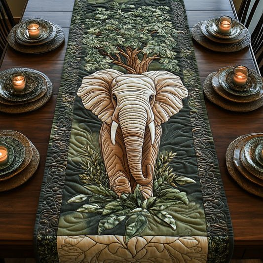 Mystic Elephant Quilted Table Runner NCU0DV6459