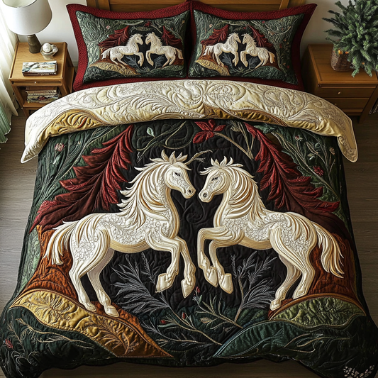 Mystic Equine 3-Piece Quilted Bedding Set NCU0VH2918