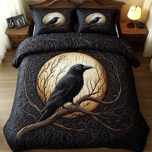 Mystic Feather 3-Piece Quilted Bedding Set NCU0DK4967