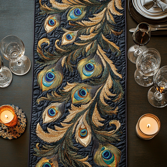 Mystic Feather Quilted Table Runner NCU0VH5520