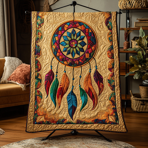 Mystic Feathers Quilted Blanket NCU0VH2740