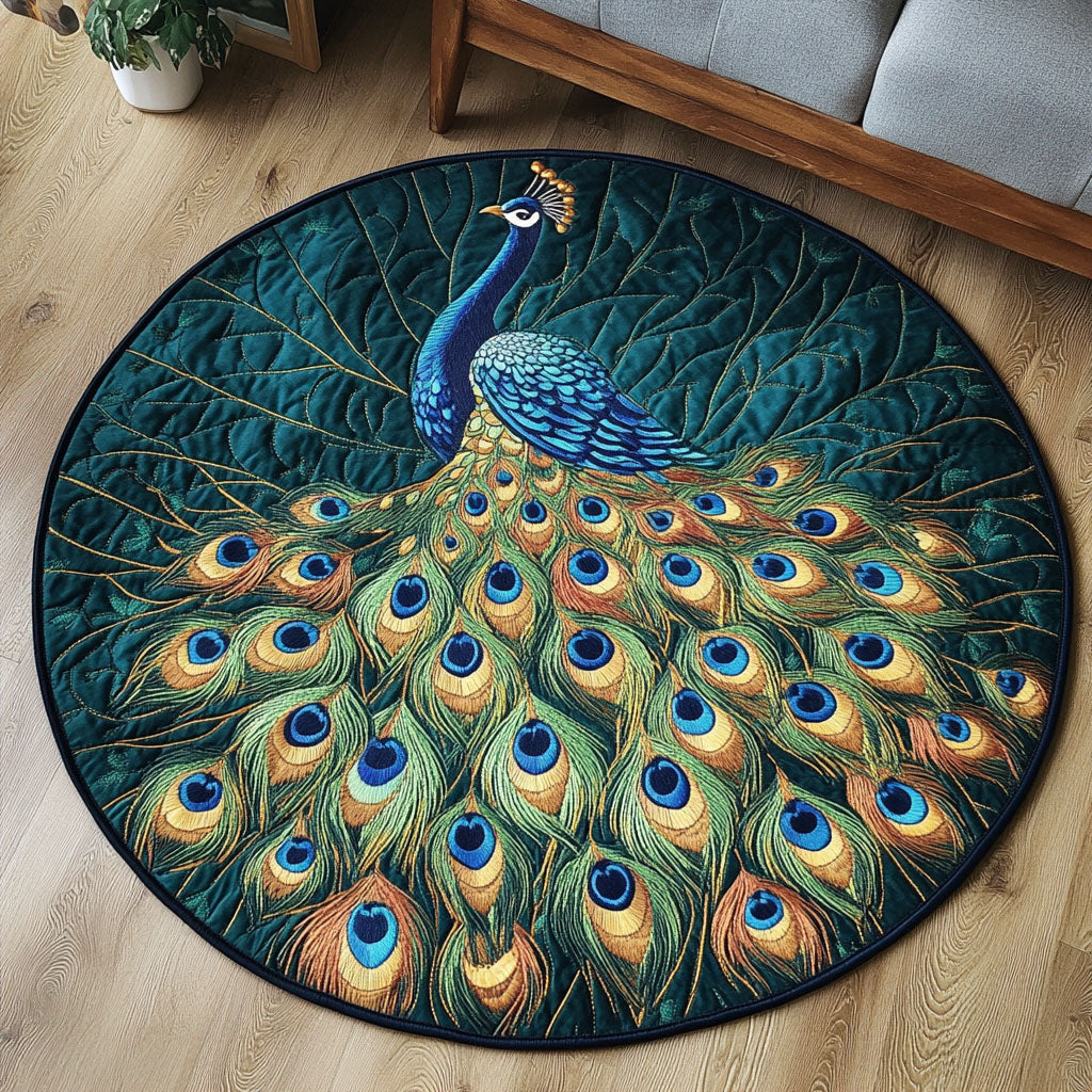 Mystic Feathers Quilted Round Mat NCU0NT4884