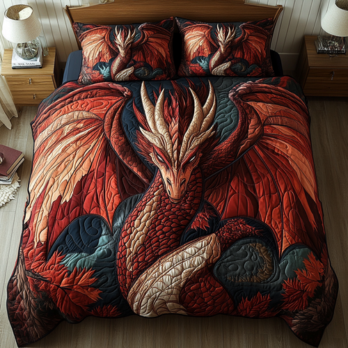 Mystic Flame 3-Piece Quilted Bedding Set NCU0DK4845