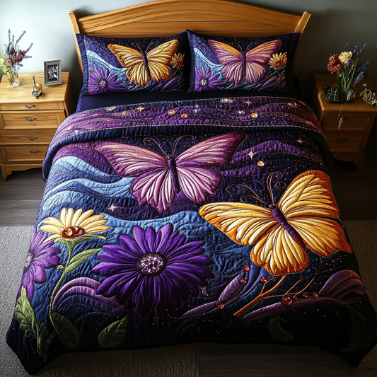 Mystic Flutter 3-Piece Quilted Bedding Set NCU0DK5589