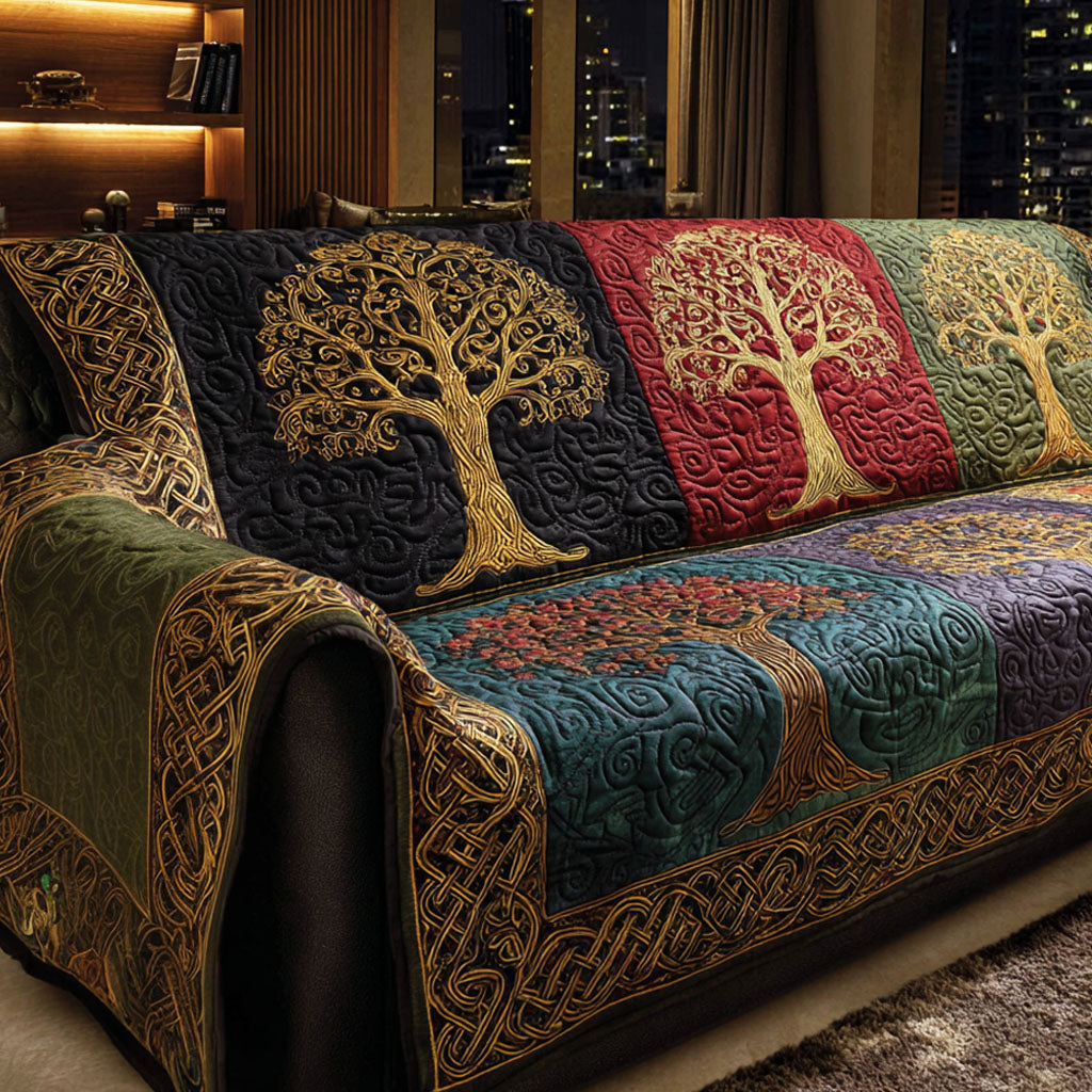 Mystic Forest Quilted Sofa Cover NCU0TV575