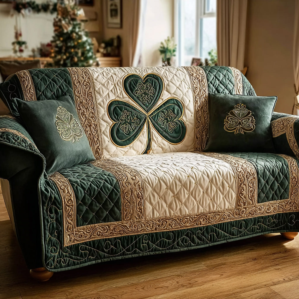 Mystic Forest Whisper Quilted Sofa Cover NCU0HH1648