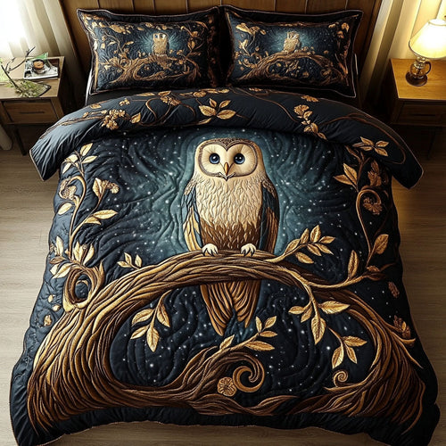 Mystic Hoot 3-Piece Quilted Bedding Set NCU0DK4770