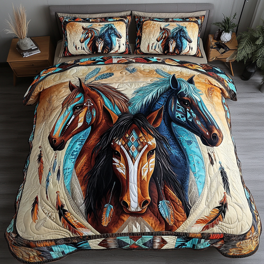 Mystic Horse 3-Piece Quilted Bedding Set NCU0DK10817