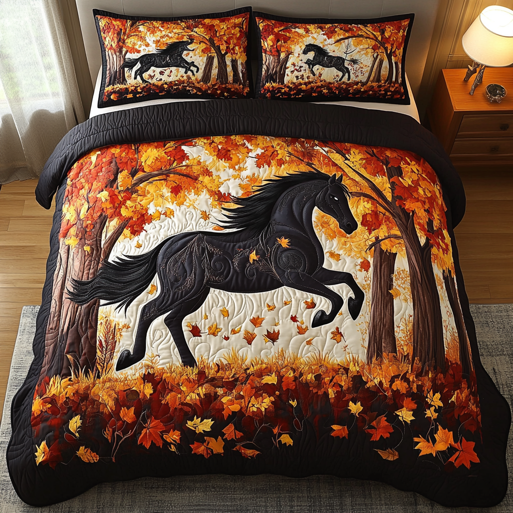 Mystic Horse 3-Piece Quilted Bedding Set NCU0DK9530
