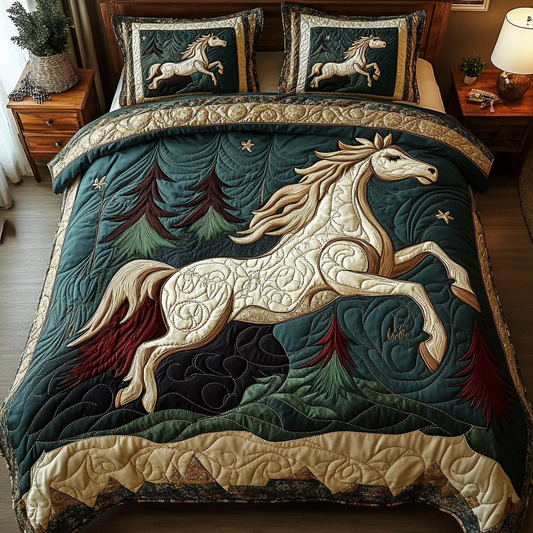 Mystic Horse 3-Piece Quilted Bedding Set NCU0DK9624