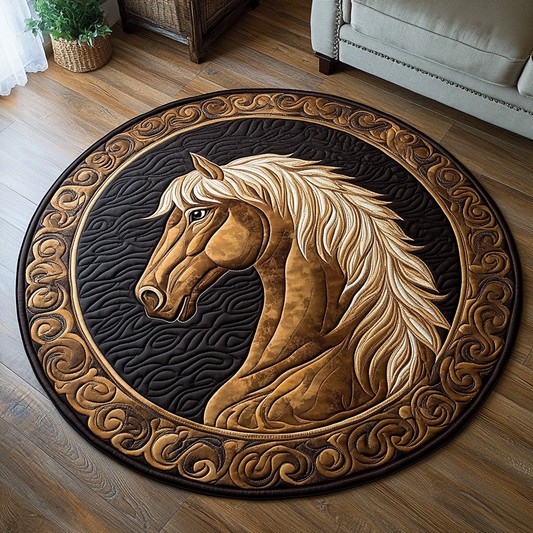 Mystic Horse Quilted Round Mat NCU0DK9596