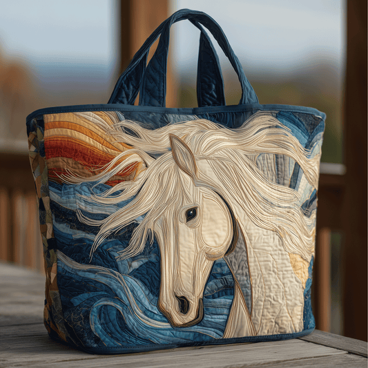 Mystic Horse Quilted Tote Bag NCU0TH2868