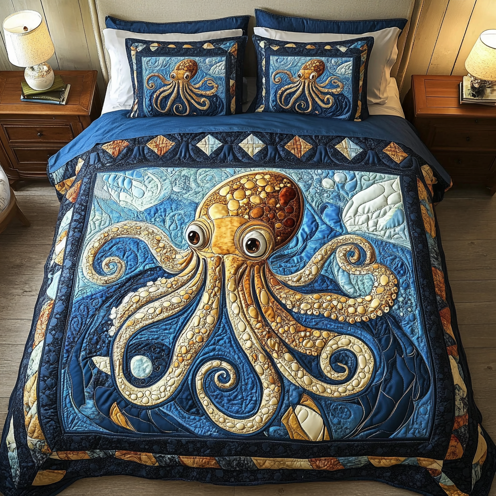 Mystic Kraken 3-Piece Quilted Bedding Set NCU0DK3823