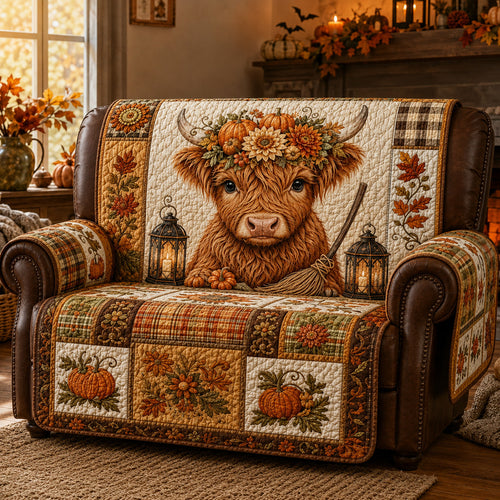 Mystic Lantern Highland Calf Quilted Sofa Cover NCU0HH2093