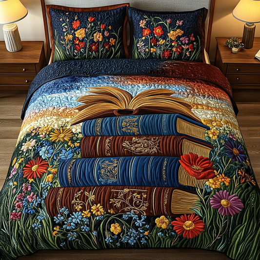 Mystic Library 3-Piece Quilted Bedding Set NCU0VL1266