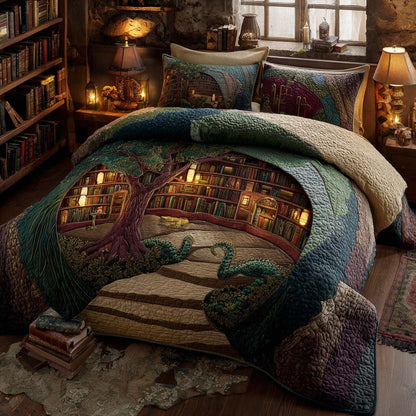 Mystic Library Den 3-Piece Quilted Bedding Set NCU0XD1901