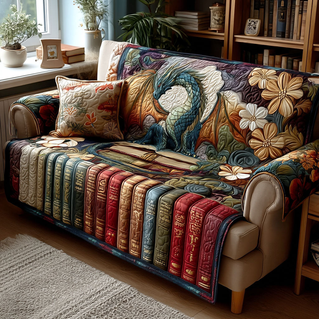 Bookish Quilted Sofa Cover NCU0VT307