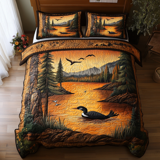 Mystic Loon 3-Piece Quilted Bedding Set NCU0DK8421