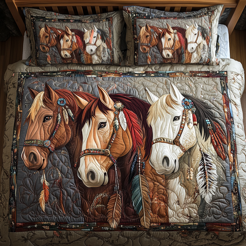 Mystic Mane 3-Piece Quilted Bedding Set NCU0VH5086