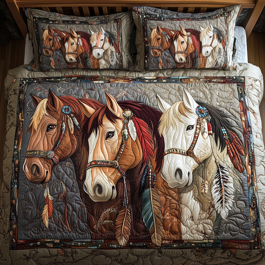 Mystic Mane 3-Piece Quilted Bedding Set NCU0VH5086