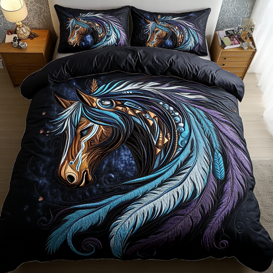 Mystic Mane 3-Piece Quilted Bedding Set NCU0VL1299