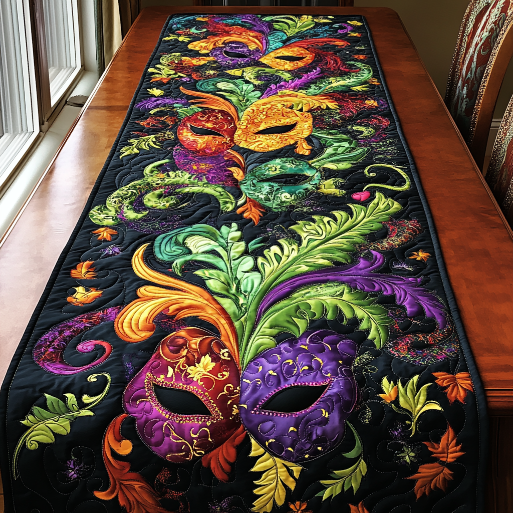 Mardi Gras Quilted Table Runner NCU0VT111