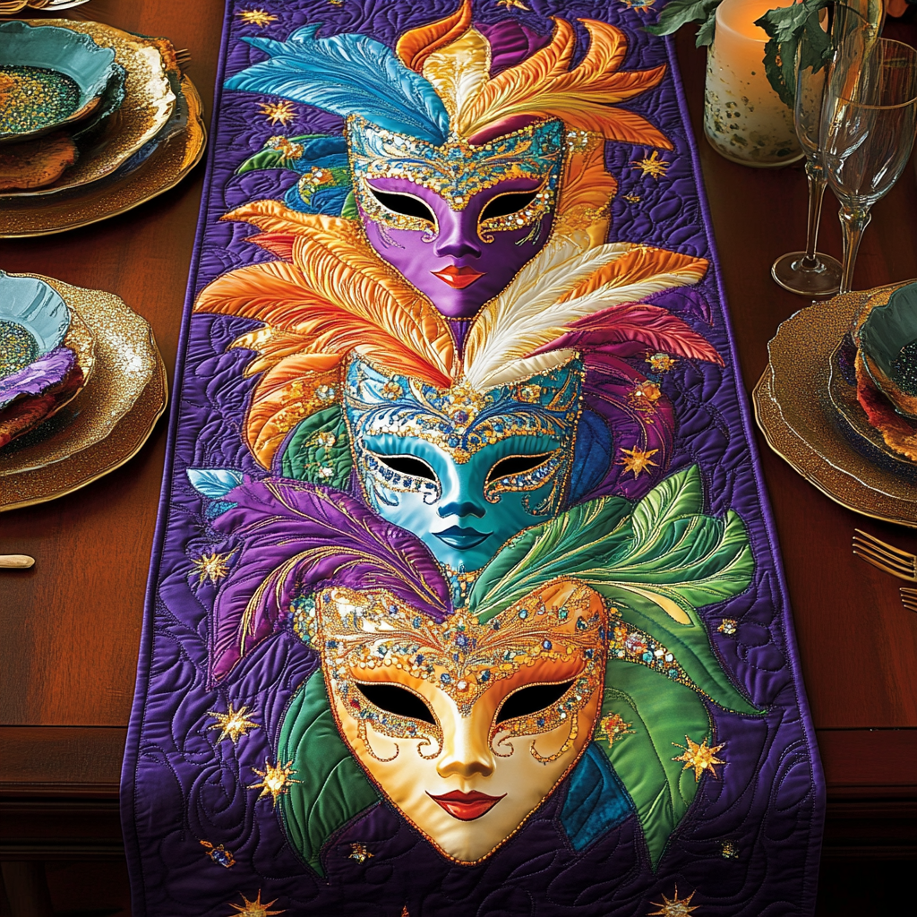 Mystic Masquerade Quilted Table Runner NCU0DV3255