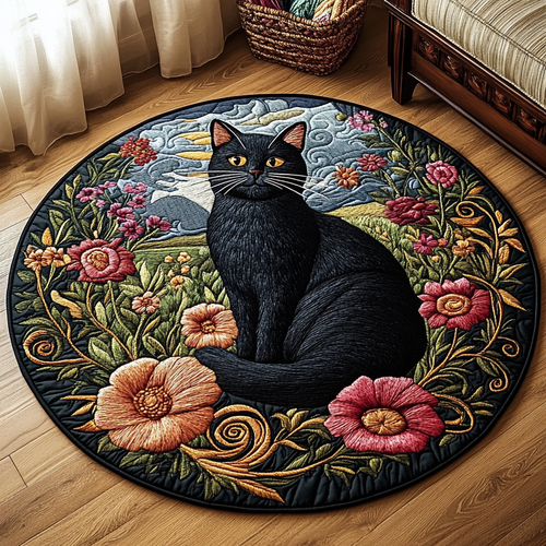 Mystic Meow Quilted Round Mat NCU0DV3283